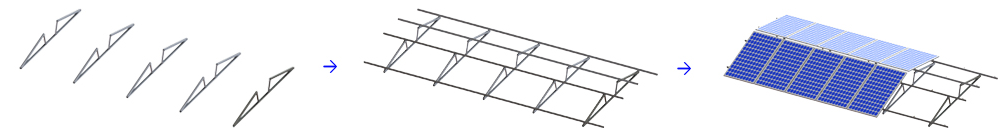 East west solar mounting