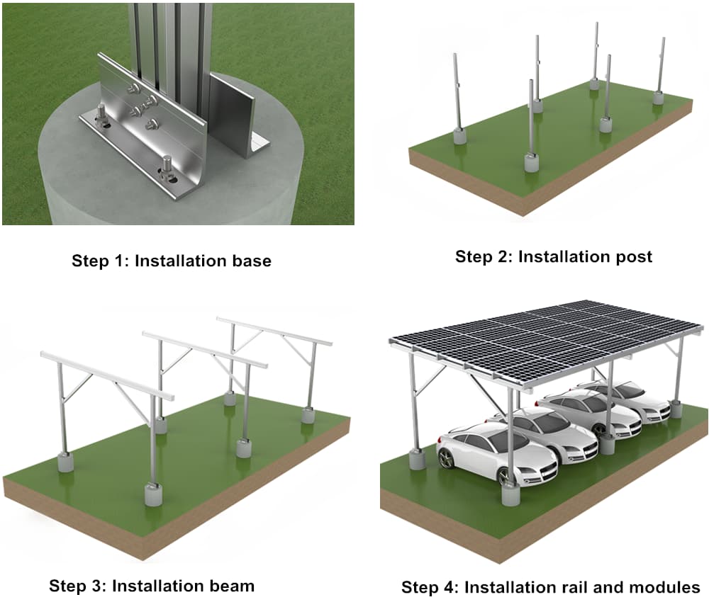 aluminum frame solar carport